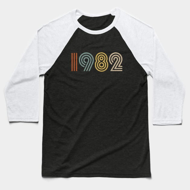 1982 Birth Year Retro Style Baseball T-Shirt by Elsie Bee Designs
